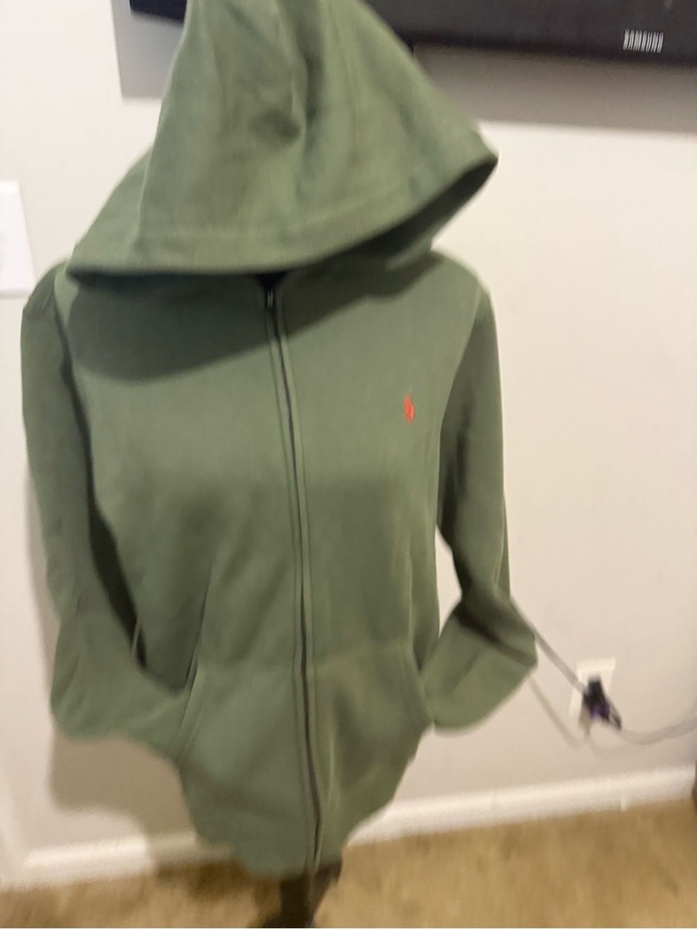 Polo Ralph Lauren Boys XL 18-20 Green Full Zip Hoodie Pony Logo NWT